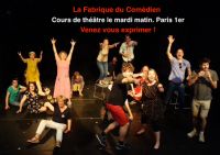 Cours théâtre en journée à Paris 2022-2023. Du 16 juin 2022 au 15 juin 2023 à Paris01. Paris.  10H00